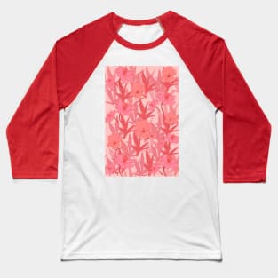 Pink flower pattern Baseball T-Shirt